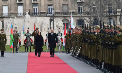 Budapeştdə Azərbaycan Prezidenti İlham Əliyevin rəsmi qarşılanma mərasimi olub