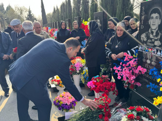 Şirvanda Vətən müharibəsi şəhidi Elnur Qarayevin xatirəsi anılıb.