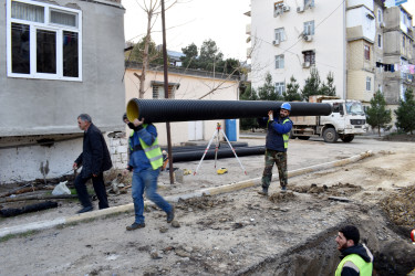 Şirvan şəhərində su və kanalizasiya şəbəkələri yenidən qurulur.