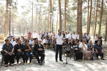 Şirvan Şəhər İcra Hakimiyyətinin başçısı İlqar Abbasov sakinlərlə növbəti səyyar görüş keçirib 02.09.2023