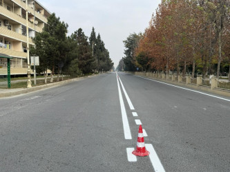 Şirvan şəhərində yol nişanlanma işlərinə başlanılıb.