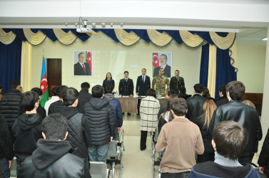 Şirvanda hərbi xidmətə çağırış, azadetmə və möhlət verilmə şərtlərinə dair maarifləndirici tədbir keçirilib.