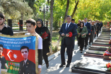 Şirvanda şəhid Nicat Hüseynovun xatirəsi anılıb.
