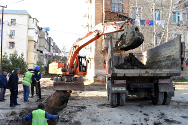 Şirvan şəhərində su və kanalizasiya şəbəkələri yenidən qurulur.