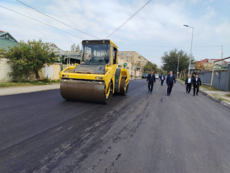 Şirvanda küçələrin asfaltlanması işləri davam etdirilir.