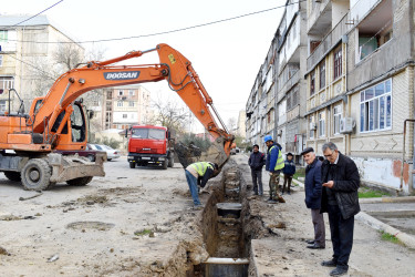 Şirvan şəhərində su və kanalizasiya şəbəkələri yenidən qurulur.