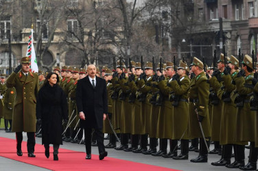 Budapeştdə Azərbaycan Prezidenti İlham Əliyevin rəsmi qarşılanma mərasimi olub