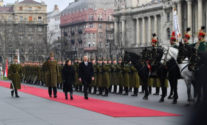 Budapeştdə Azərbaycan Prezidenti İlham Əliyevin rəsmi qarşılanma mərasimi olub