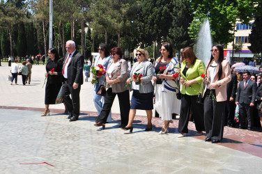 Şirvanda Ümummilli lider, Ulu Öndər Heydər Əliyevin anadan olmasının 103 illiyi münasibətilə xatirəsi anılıb.