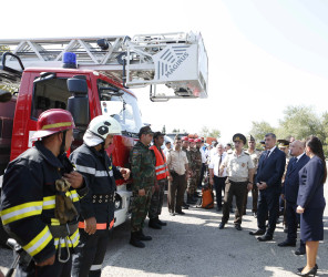 Şirvanda mülki müdafiə dəstələri ilə nümunəvi mülki müdafiə məşqi keçirilib.