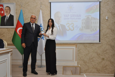 Yeni Azərbaycan Partiyası Şirvan şəhər təşkilatının təsis olunmasının 33 illiyinə həsr olunmuş tədbir keçirilib.