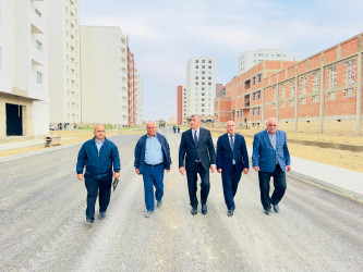 Şəhər İcra Hakimiyyətinin başçısı İlqar Abbasov  MİDA “Yeni Şirvan” Yaşayış Kompleksində görülən işlərin gedişi ilə tanış olub.