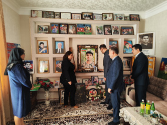 Şirvan şəhərində “Anım Günü” ərəfəsində şəhid ailələri və müharibə əlilləri ziyarət olunur