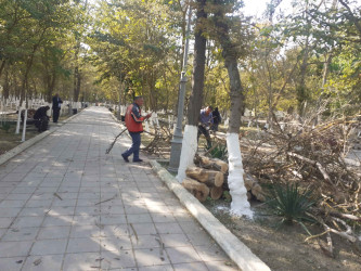 Şirvan şəhərində genişmiqyaslı abadlıq və təmir işləri aparılır.