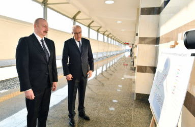 İlham Əliyev Bakı Metropoliteninin “Xocəsən” elektrik deposunun və stansiyasının açılışında iştirak edib